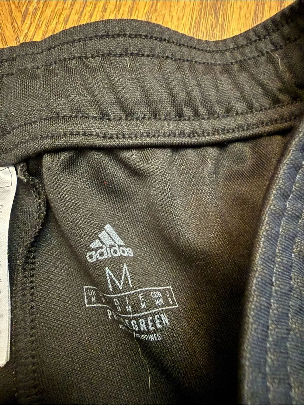 adidas Black Joggers with White Side Stripes